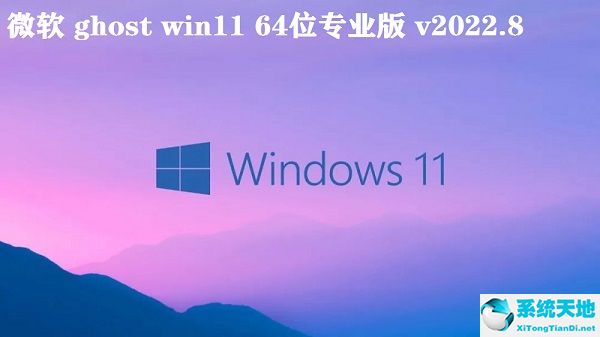 微软 ghost win11 64位正式版 v2022.8