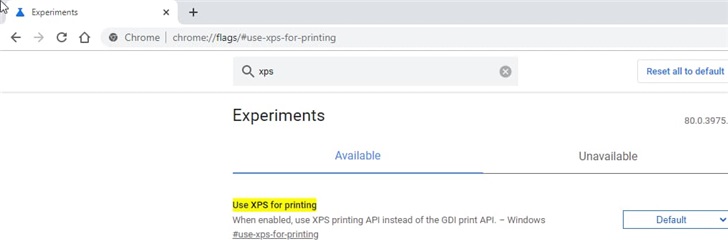 谷歌Chrome将使用Windows的XPS Print API打印.jpg