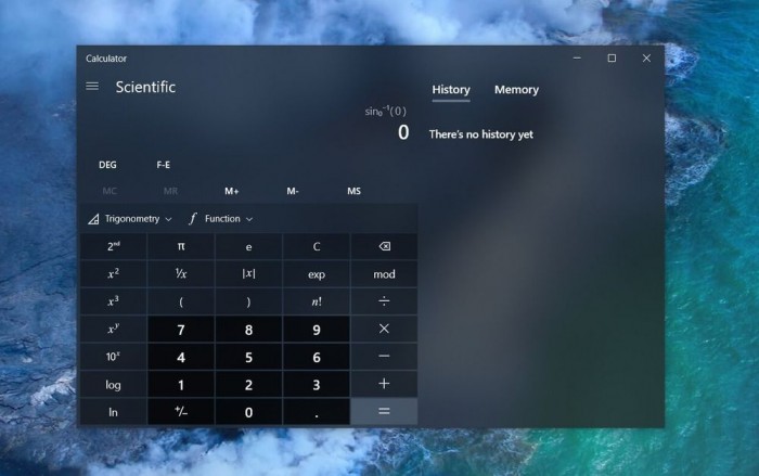 Win10计算器支持三角函数
