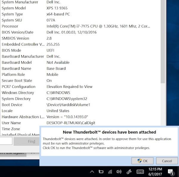Win10新bug：无法正常检测到Thunderbolt扩展坞设备