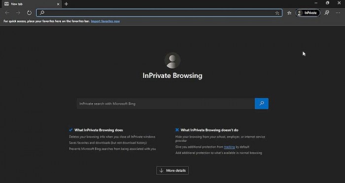 Win10 Edge InPrivate Window已整合必应InPrivate Search