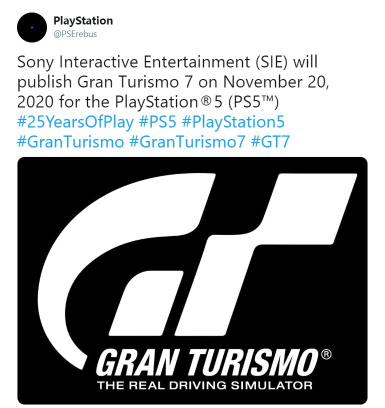 爆料:PS5明年11月20日发售 首发护航游戏《GT Sport 7》