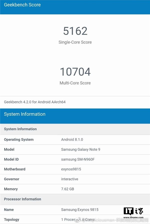 Exynos9815单核跑分虐A11？