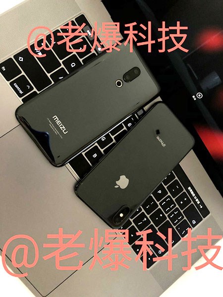 魅族16黑色真机曝光，背面对比苹果iPhone X2.jpg