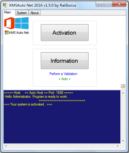 Windows激活神器(Kmsauto Net2016) V1.5.3 绿色版