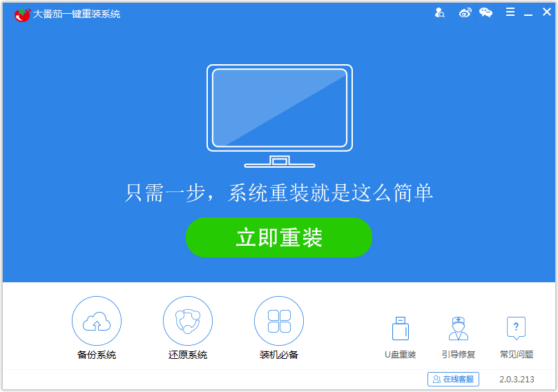 大番茄一键重装系统 V2.0.3.213