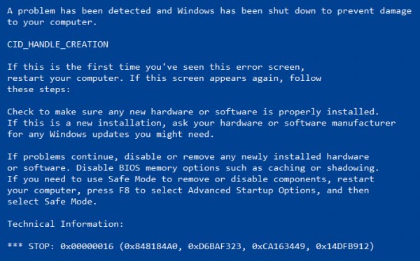 Win10蓝屏：Win10系统出现0x00000016错误1.jpg