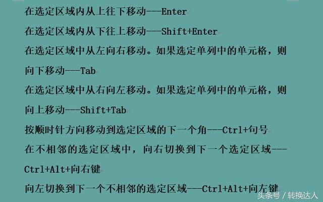 Excel快捷键