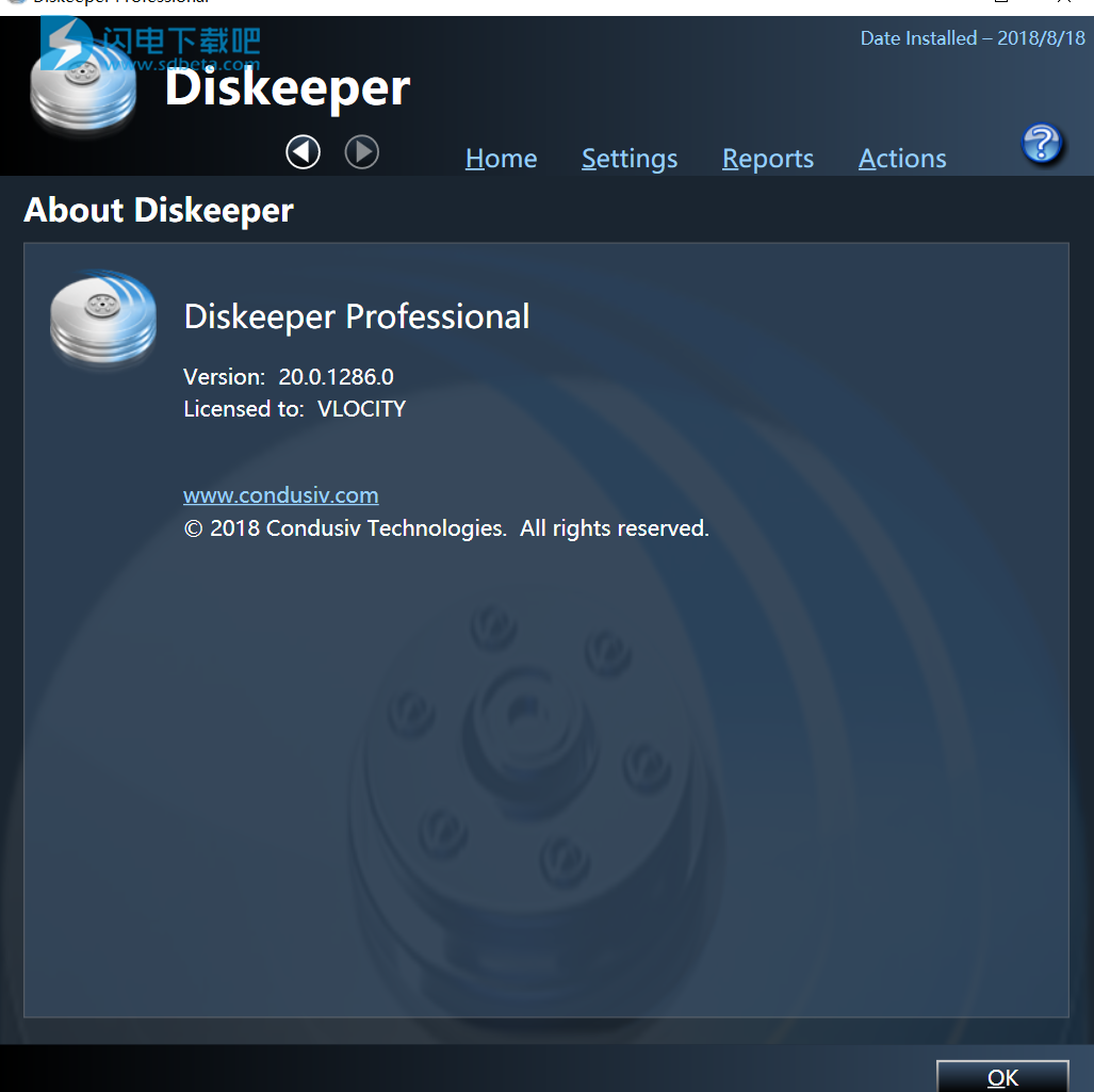 Condusiv Diskeeper 18 Professional/Server v20.0.1286.0破解激活教程