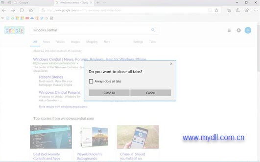如何恢复Microsoft Edge提示关闭所有标签页