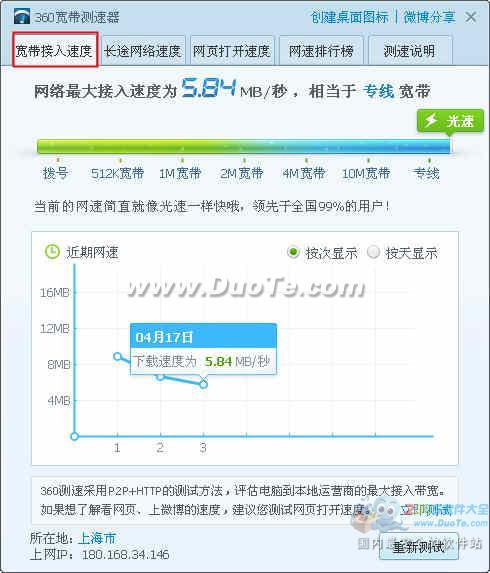 360安全卫士测网速的方法