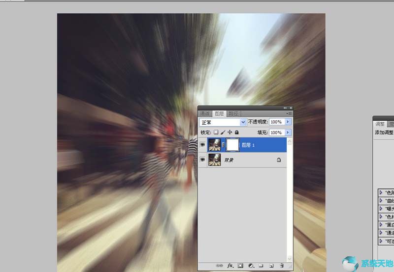 Photoshop cs5如何添加镜头冲刺效果?