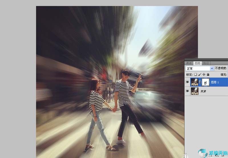 Photoshop cs5如何添加镜头冲刺效果?
