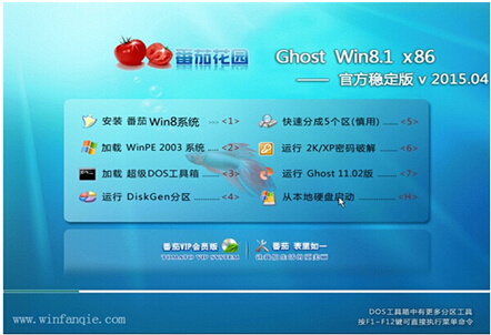 番茄花园 GHOST WIN8.1 X86免激活专业版V2015.04