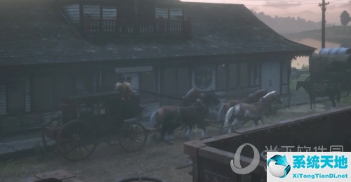 荒野大镖客2驿站马车游戏画面