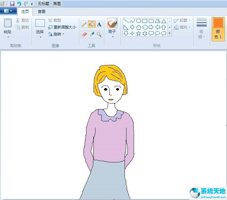 XP画图工具画简笔画人物的方法
